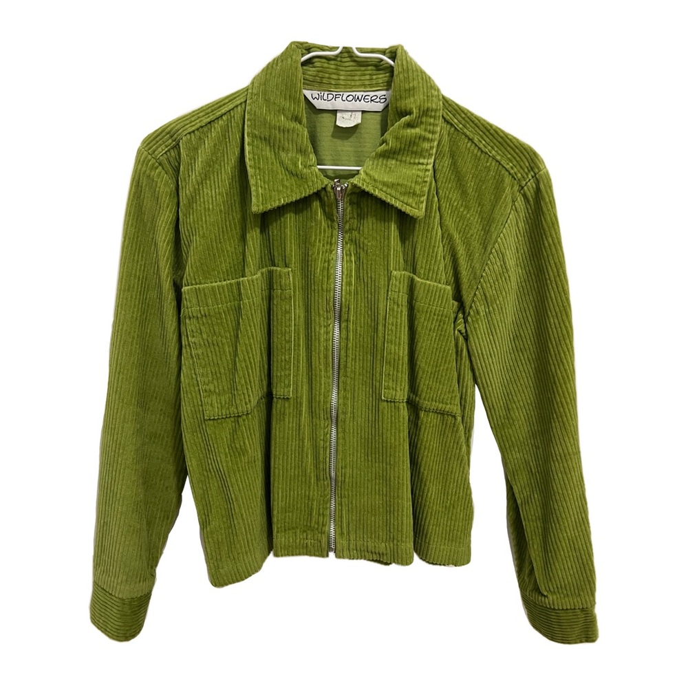 Corduroy Green 2000s Zip-up Jacket